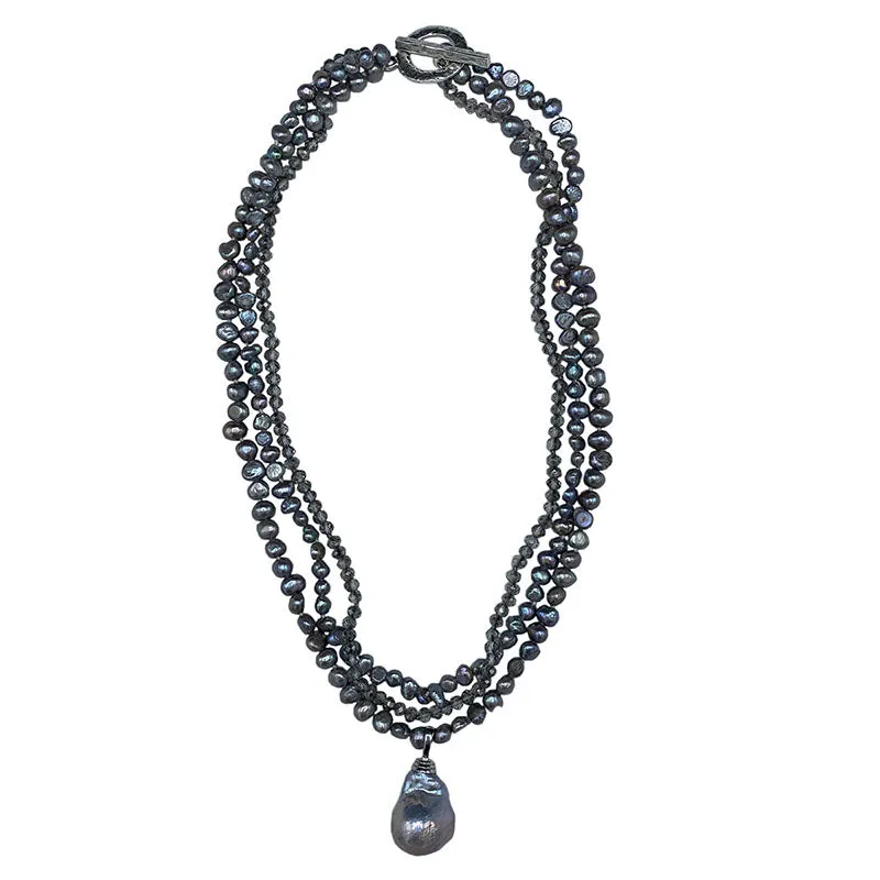 137-07-S | 3-STRAND GRAPHITE QUARTZ CHOKER