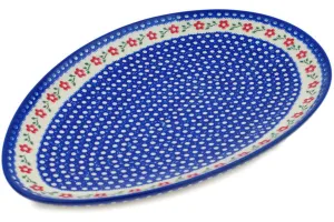 13" Oval Platter - Blossom Dots