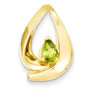 14 Yellow Gold 7x5mm Pear Peridot Slide Pendant