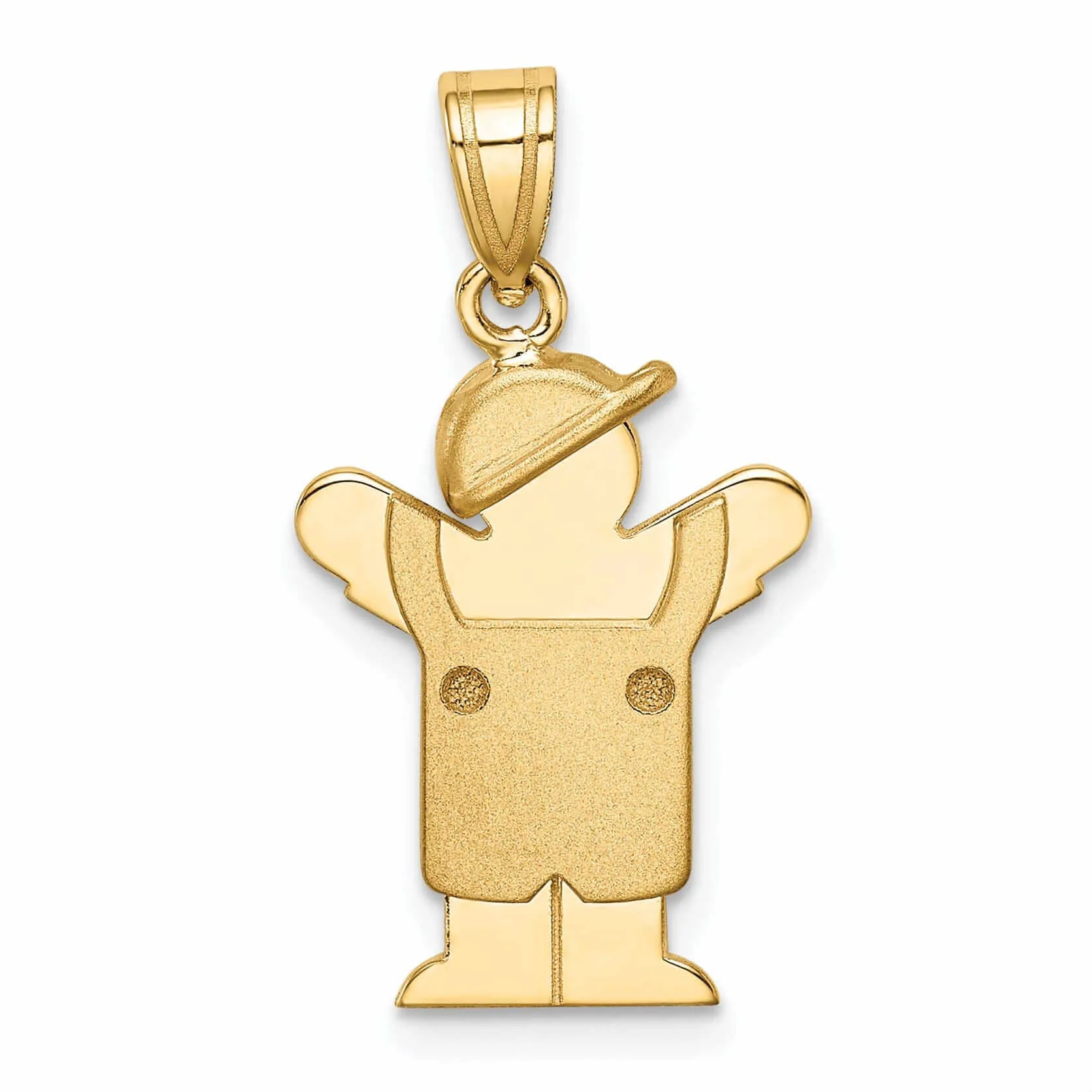 14 Yellow Gold Boy in Overalls With Hat Love Charm