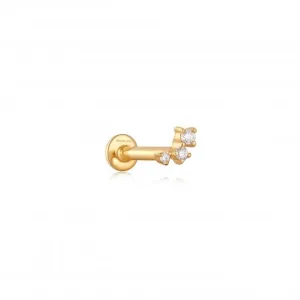 14ct Gold Stargazer Triple Diamond Single Labret Earring  EAU002-01YG