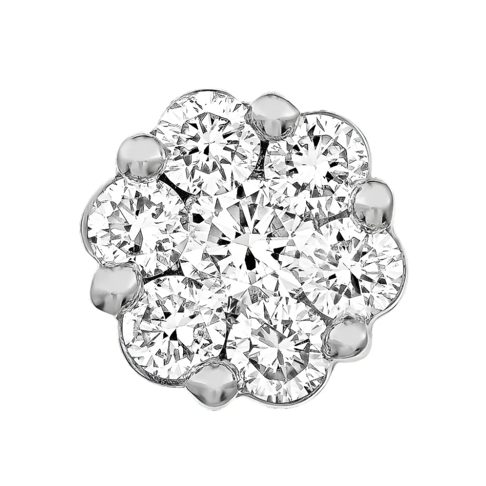 1/4ctw Flower Diamond Cluster Stud Earrings