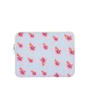 *14in Pink Hibiscus Laptop Case