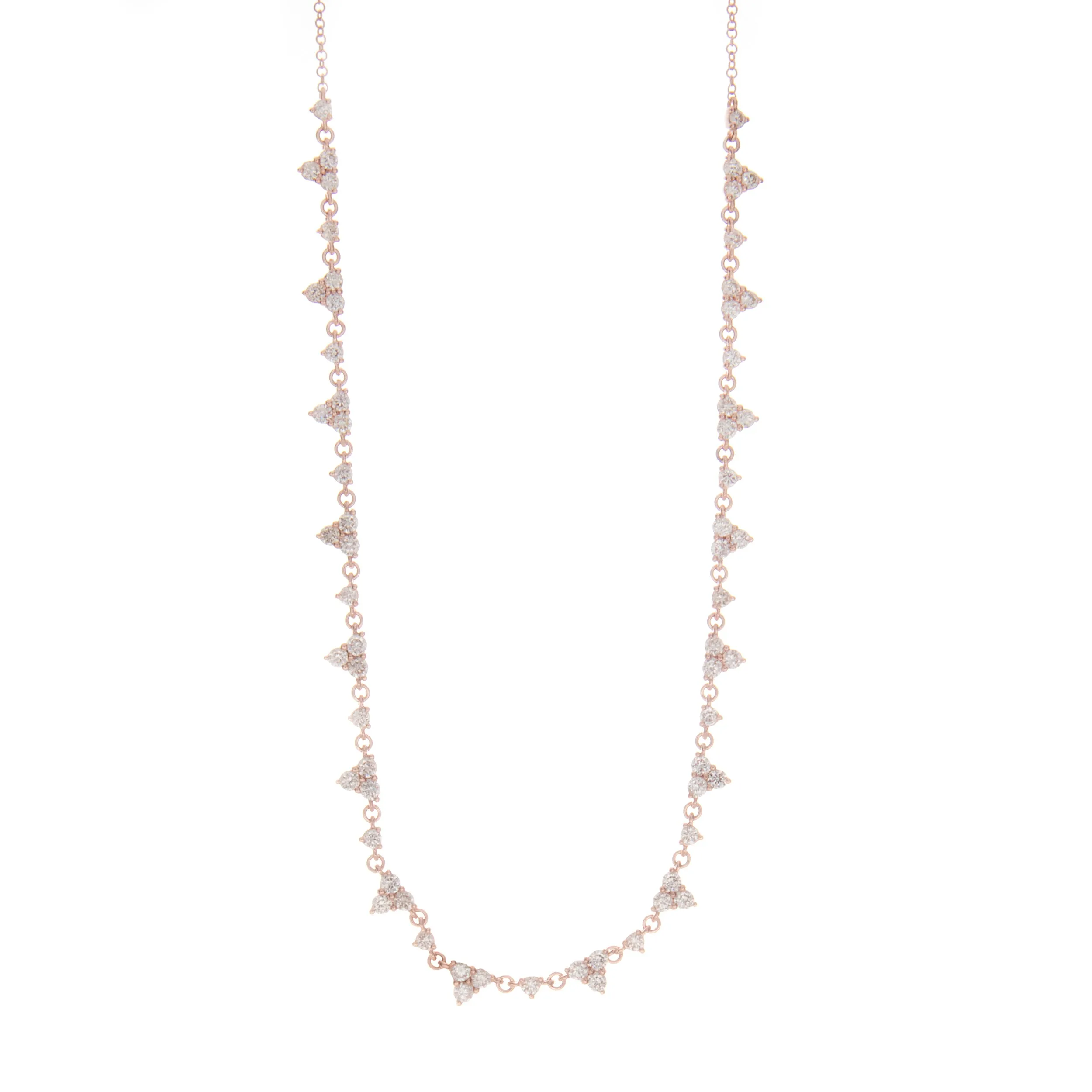 14k Diamond Cluster Necklace