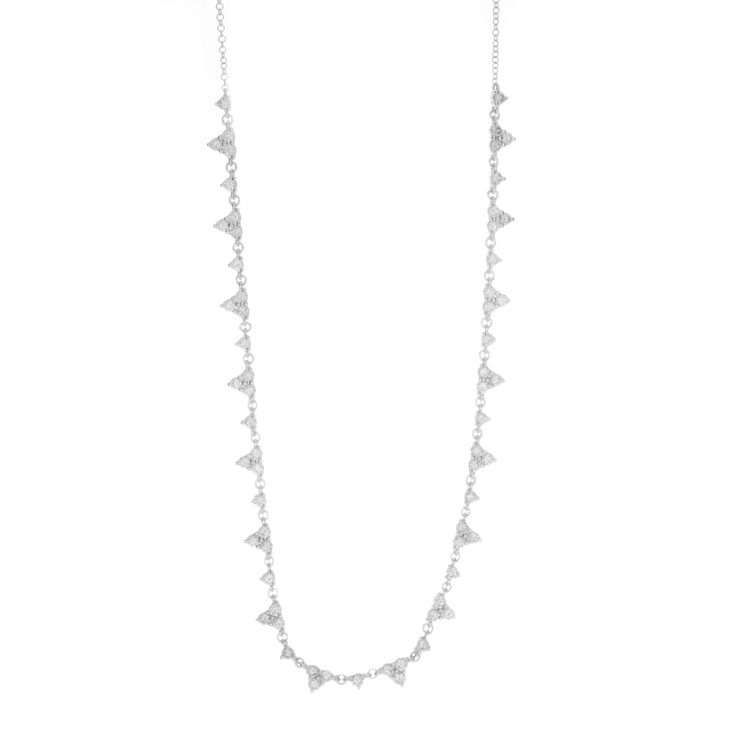 14k Diamond Cluster Necklace