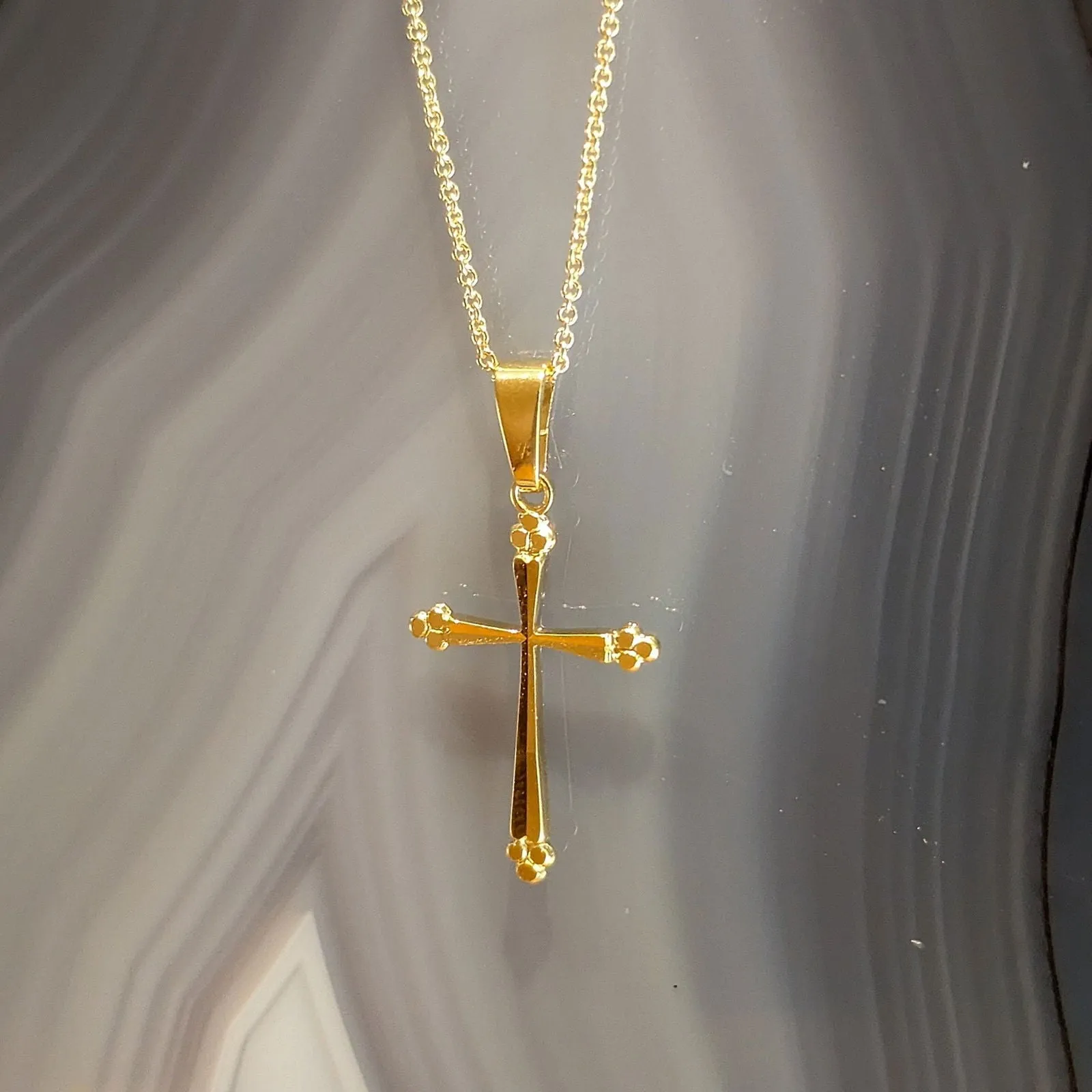 14K Diamond-Cut Cross