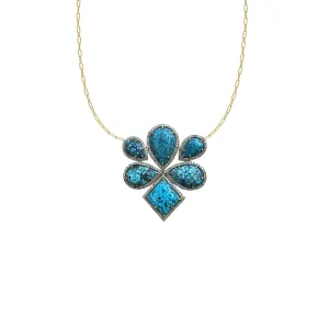 14k Free Form Kingman Turquoise Necklace