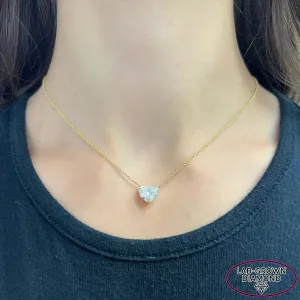 14K GOLD 2.75 CT LAB GROWN DIAMOND HEART NECKLACE