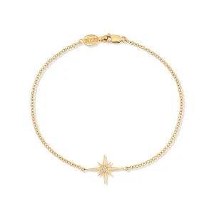 14k Gold & Diamond Single North Star Bracelet