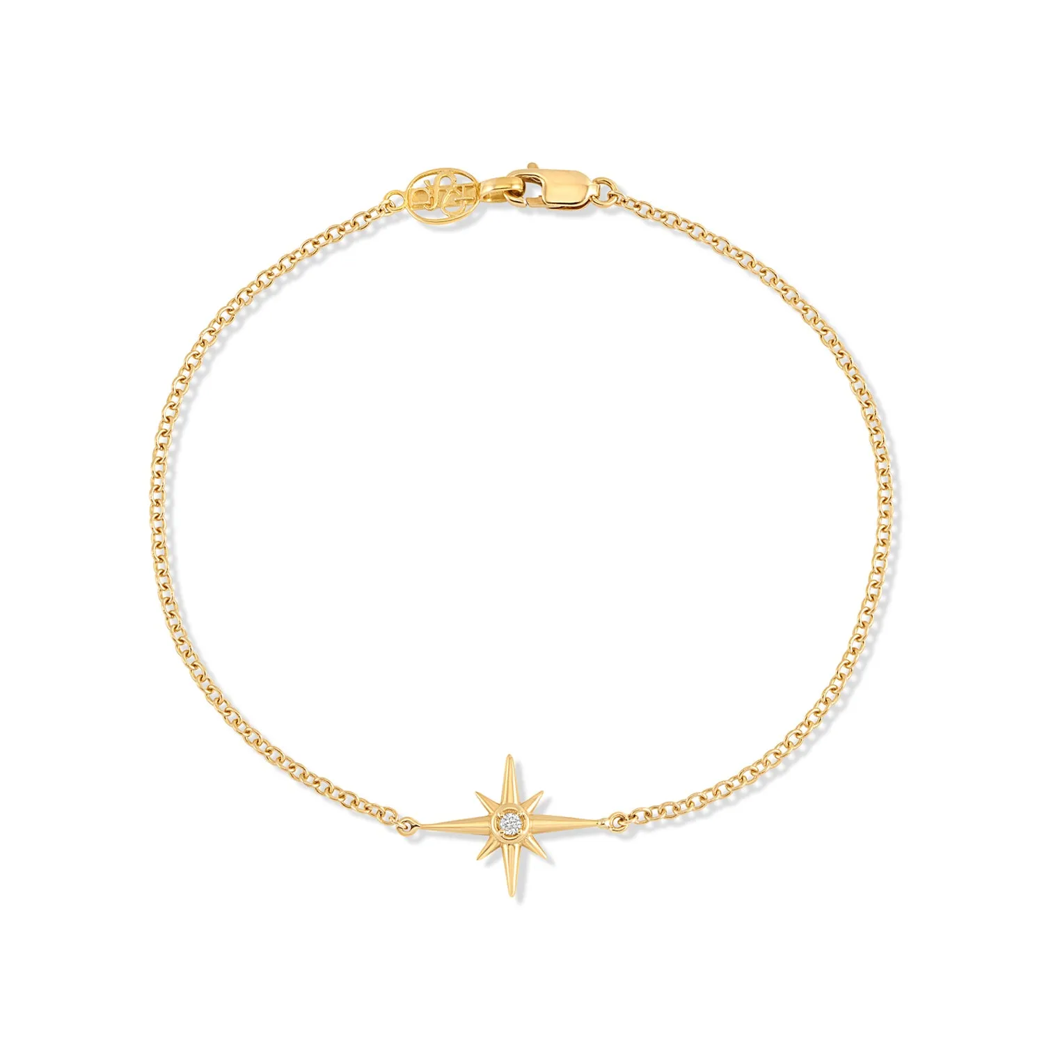 14k Gold & Diamond Single North Star Bracelet