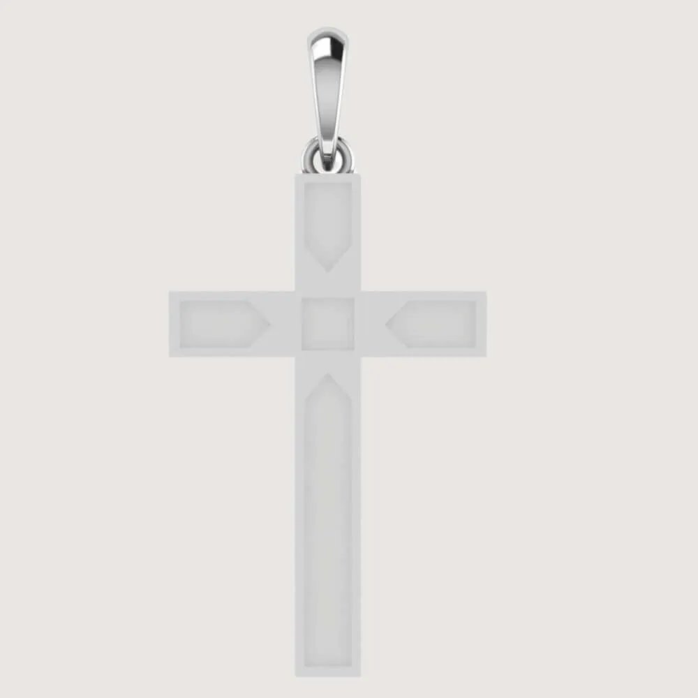 14k Gold Beveled Cross Pendant