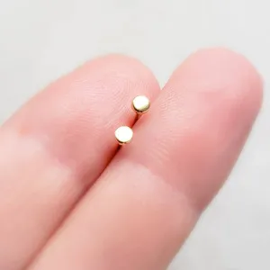 14K Gold Disc Studs