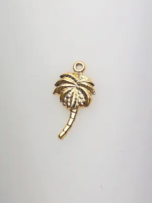 14K Gold Fill Palm Tree Charm w/ Ring, 8.3x15.7mm, Made in USA - 1173