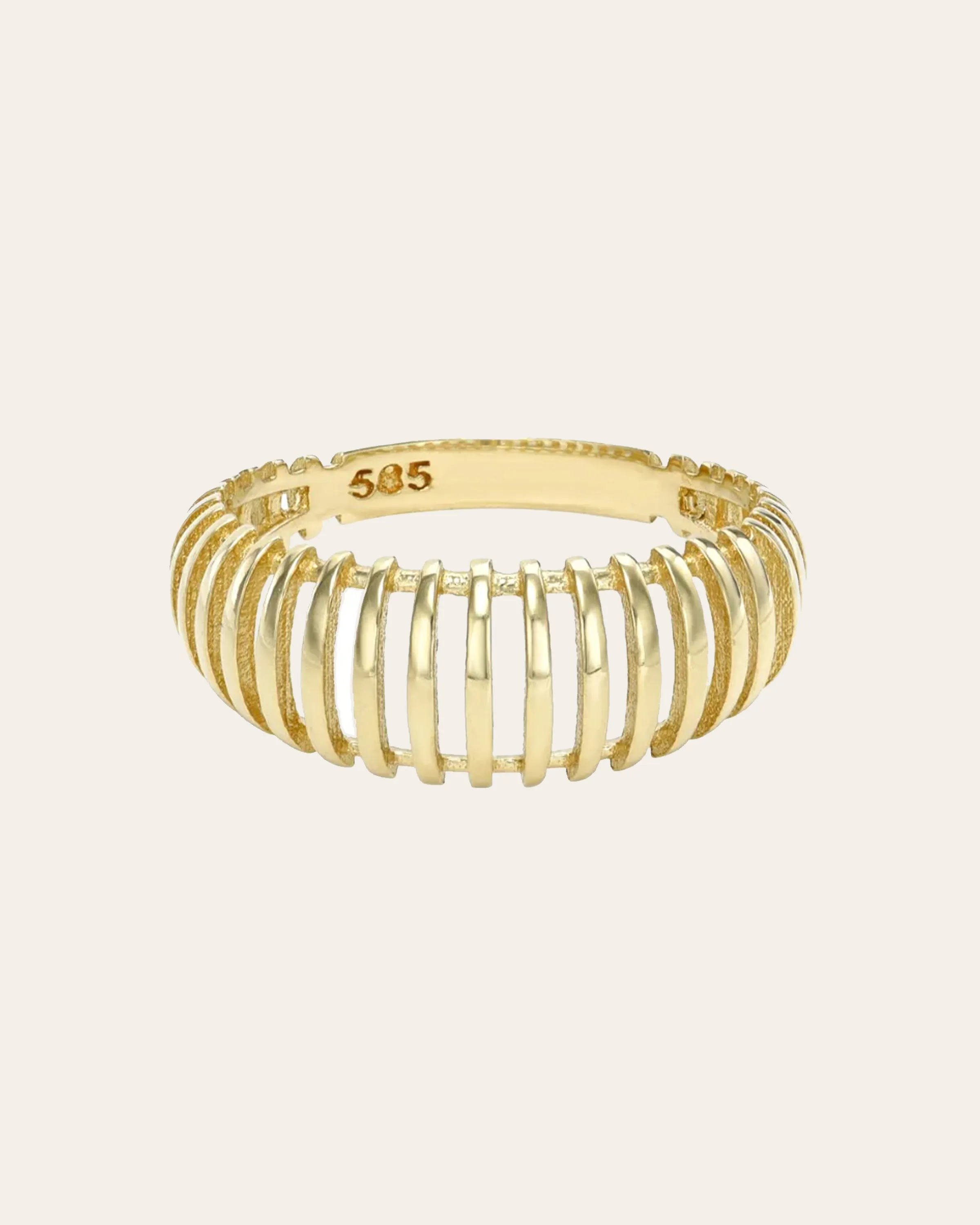 14k Gold Open Dome Ring