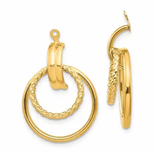 14k Gold Polished Twisted Fancy Earring Jackets