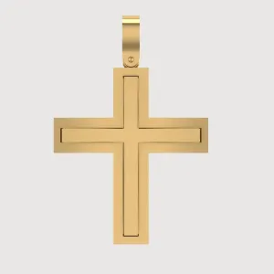 14k Gold Sleek Rectangular Cross Pendant