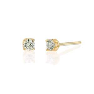 14K Gold Solitaire Studs