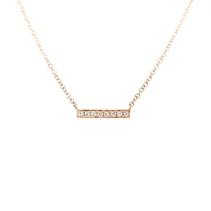 14k Petite Rose Gold Diamond Bar Necklace (I6662)