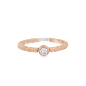 14K Rose 0.10ct Diamond Bezel Women's Wedding Band