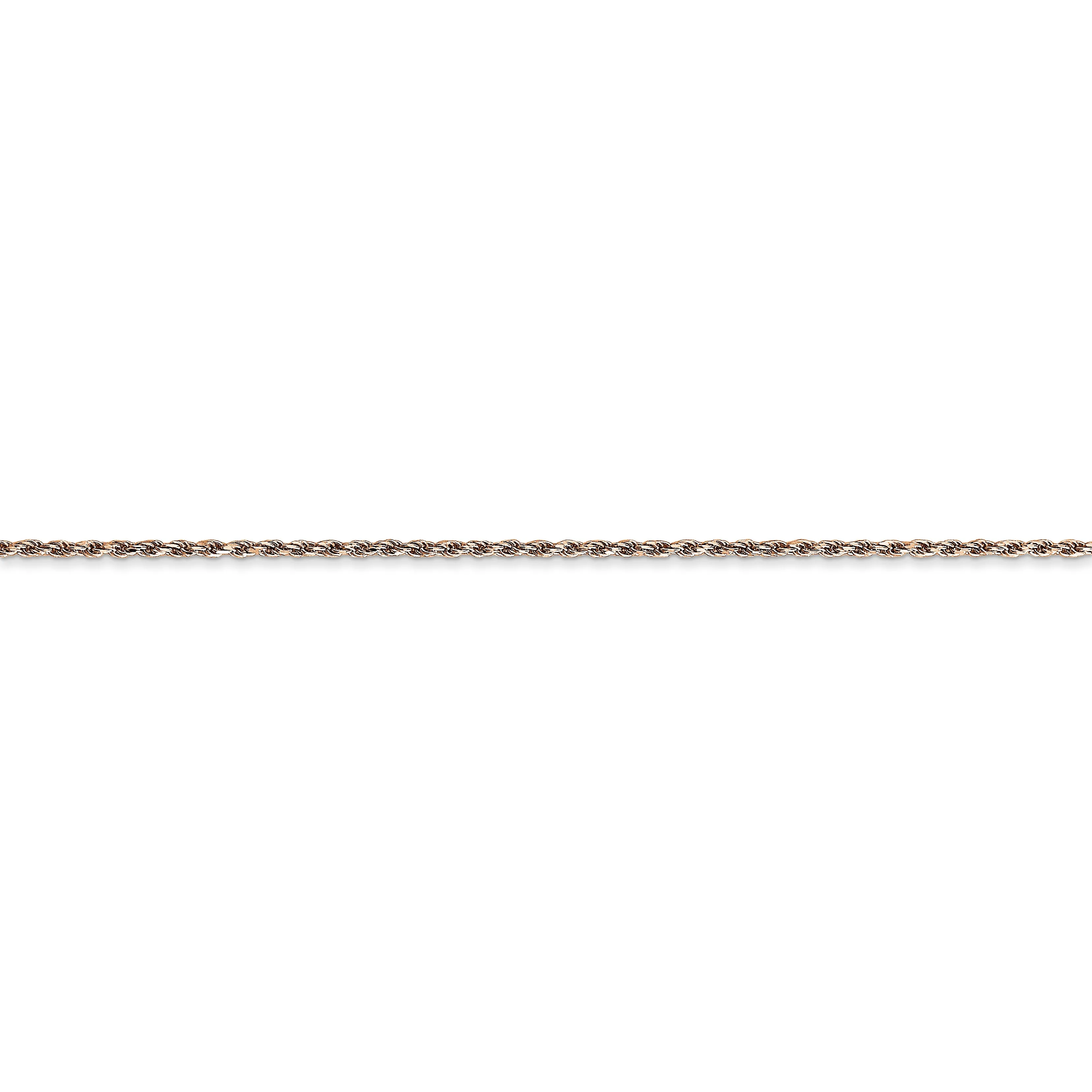 14k Rose Gold 1mm D/C Machine-made Rope Chain