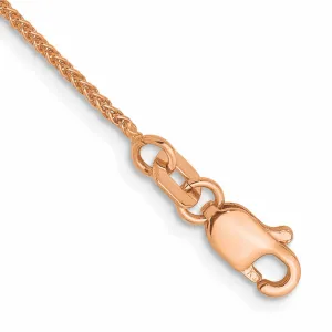 14K Rose Gold 1mm Wheat Chain