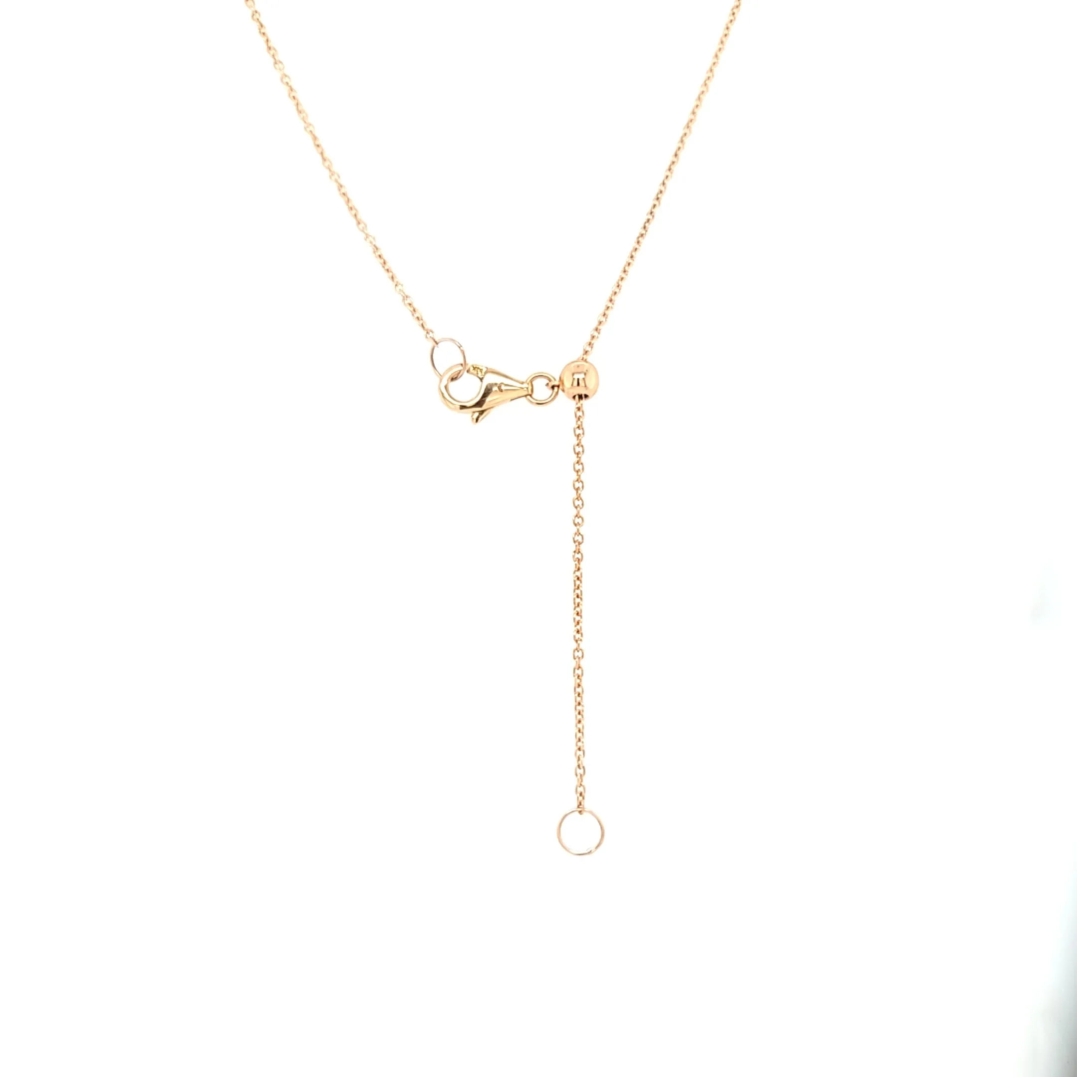 14k Rose Gold Diamond Pear Shaped Pod Bolo Necklace (I4112)