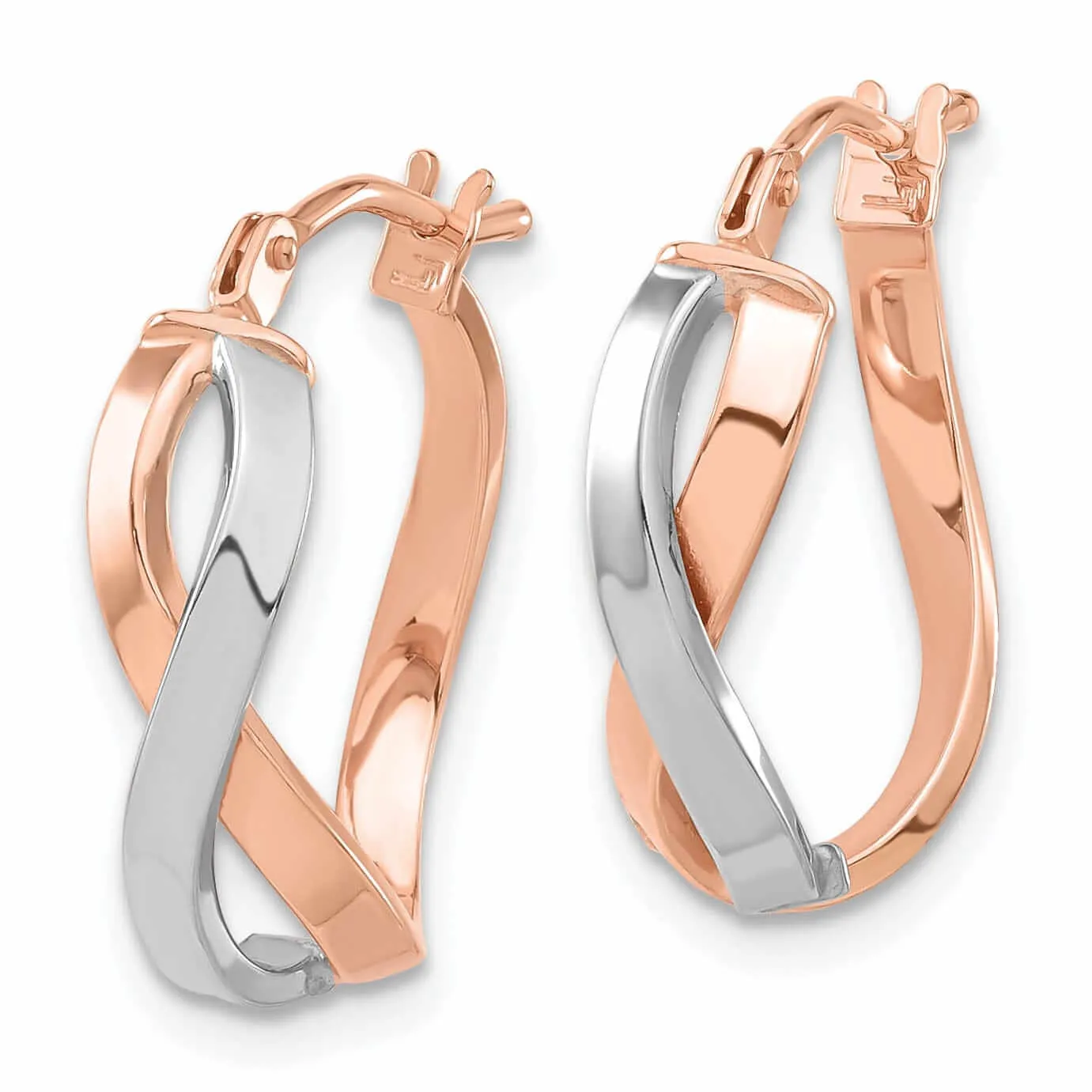 14k Rose Gold Hinged Hoop Earrings