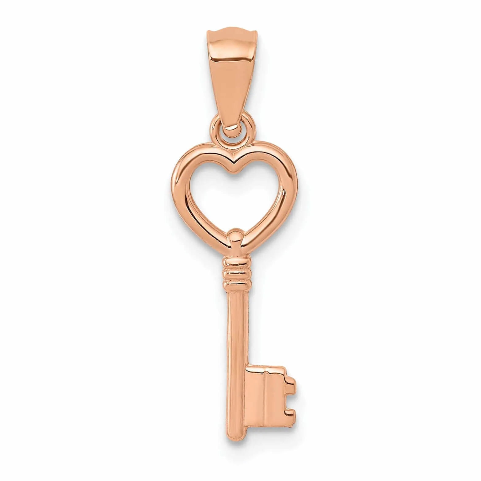 14k Rose Gold Key Charm Pendant