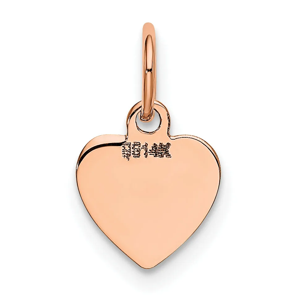 14K Rose Gold Polish Heart Shaped Disc Pendant