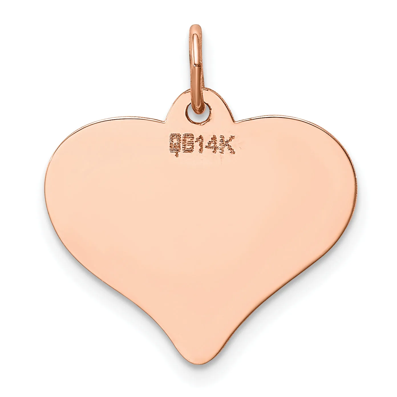 14K Rose Gold Polished Finish Heart Shaped Disc Pendant