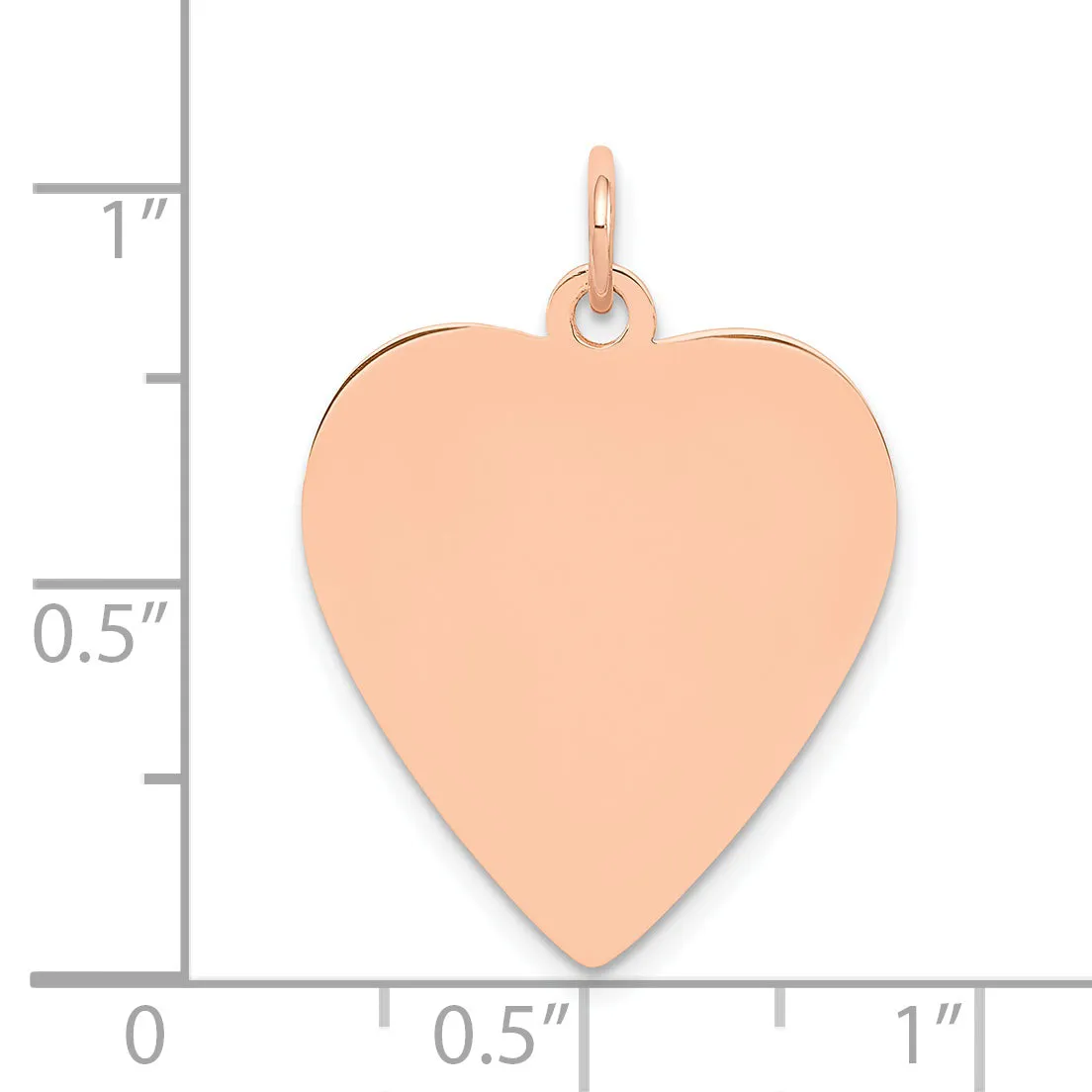 14K Rose Gold Polished Heart Shaped Disc Design Pendant