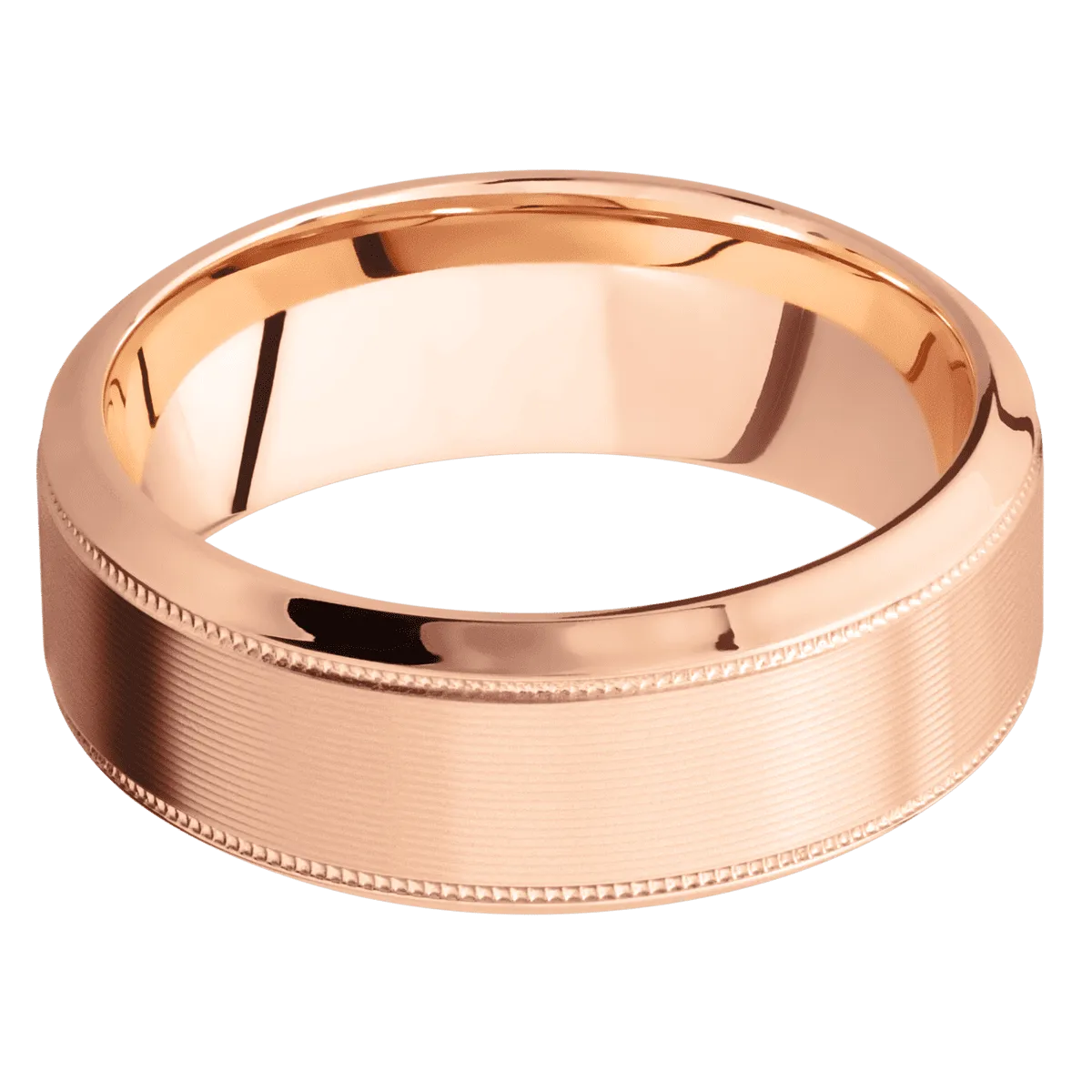 14K Rose Gold with Machine , Polish Finish