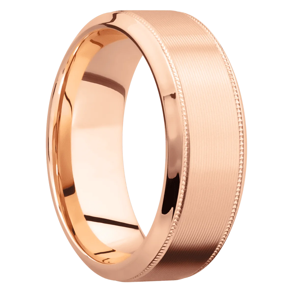 14K Rose Gold with Machine , Polish Finish