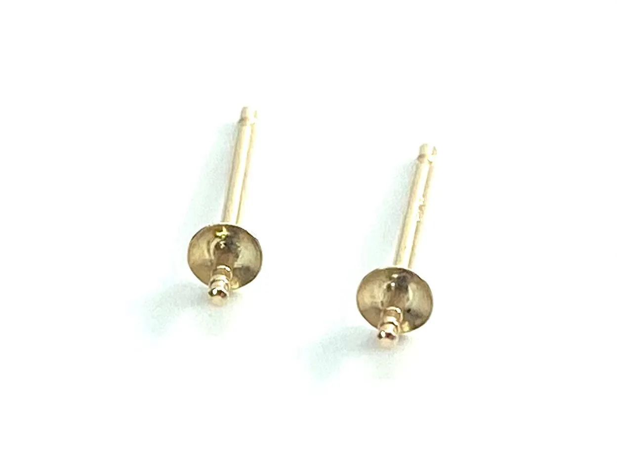 14K Solid Gold Ear Post 531, 2.25mm Cup With Peg, Sku#11-28-3025