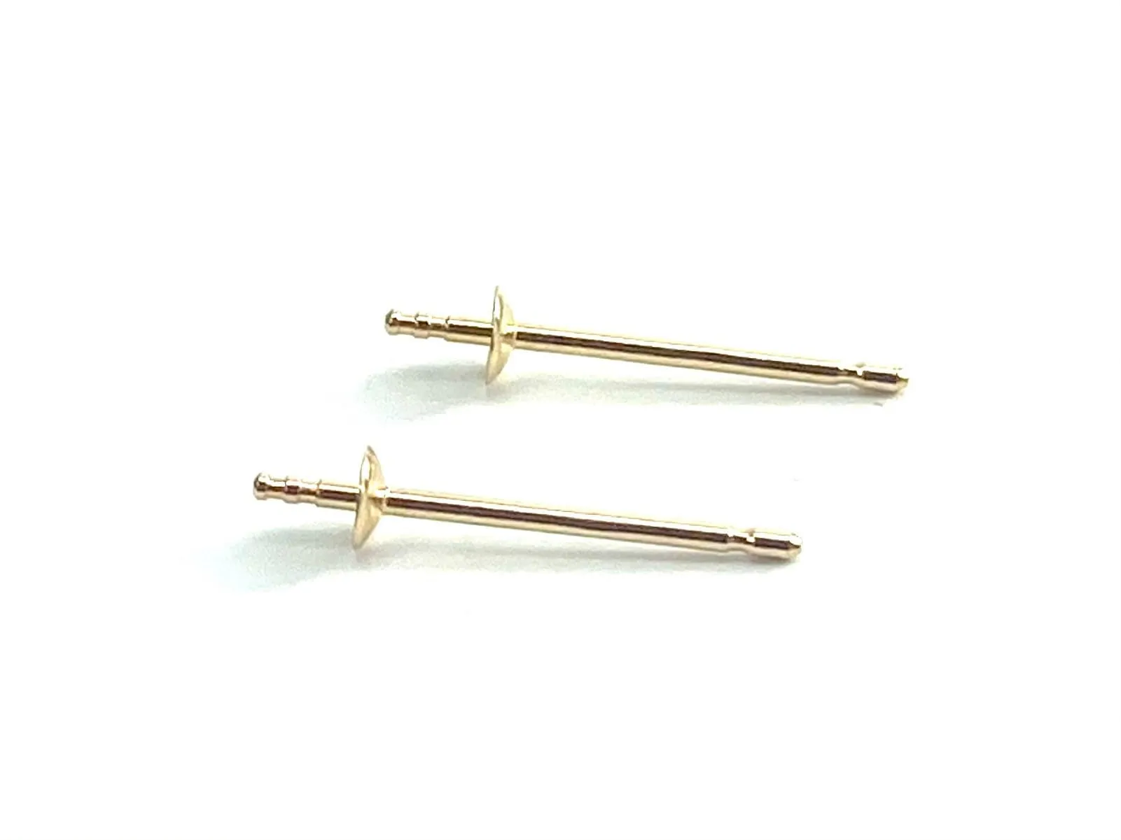 14K Solid Gold Ear Post 531, 2.25mm Cup With Peg, Sku#11-28-3025