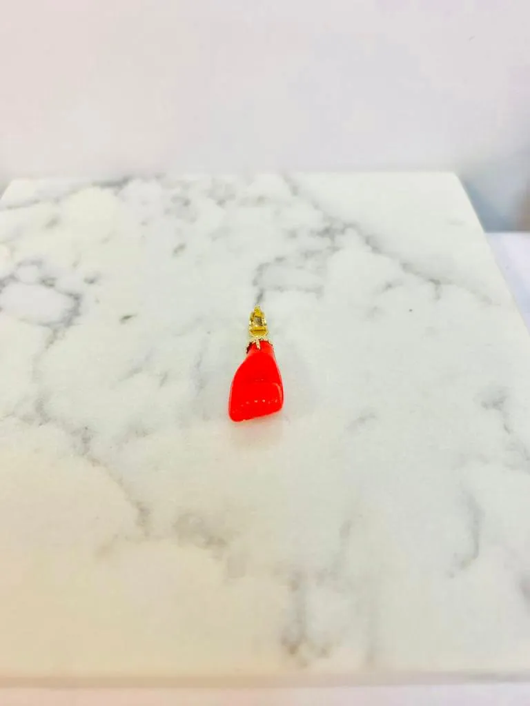 14K Solid Gold Red Azabache Hand Pendant ● Protection Jewelry ● Azabache Fist Pendant ● Charm Pendant