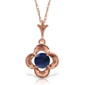 14K Solid Rose Gold Natural Sapphire Necklace