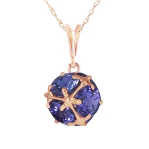 14K Solid Rose Gold Natural Tanzanites Necklace Gemstone Series