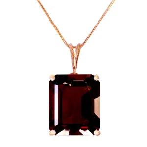 14K Solid Rose Gold Necklace w/ Octagon Garnet