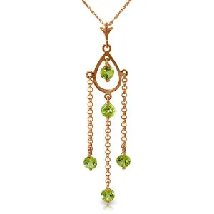 14K Solid Rose Gold Peridot Necklace Jewelry Class Limited Edition