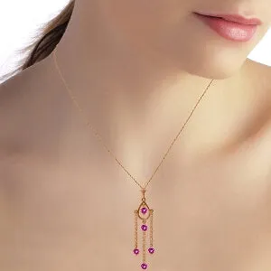 14K Solid Rose Gold Pink Topaz Necklace Jewelry Series Deluxe