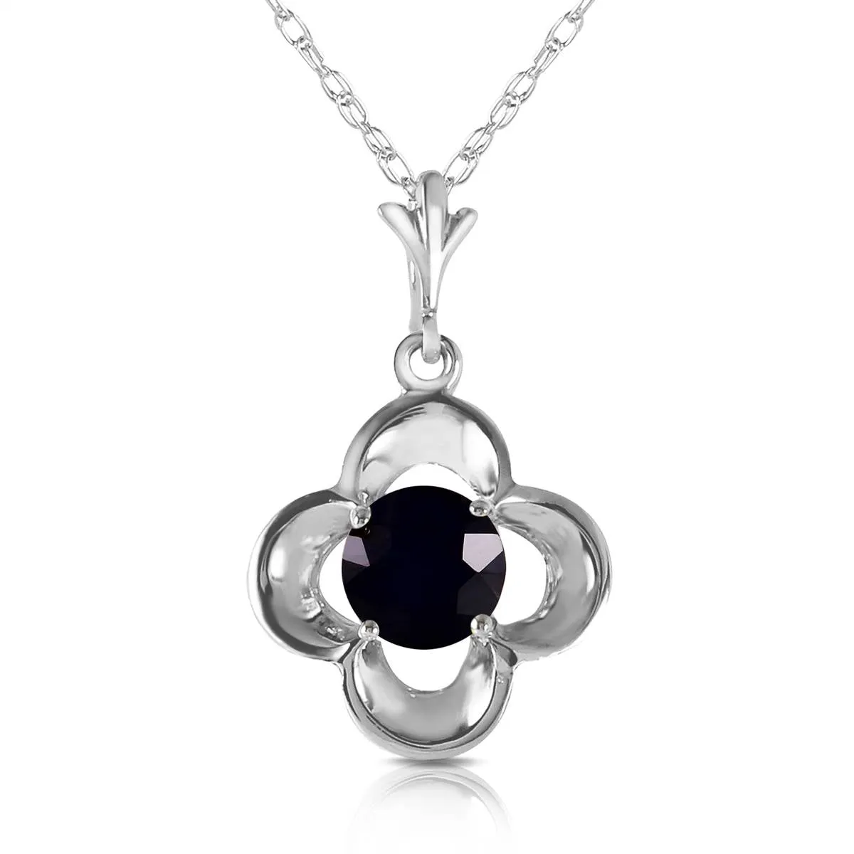 14K Solid White Gold Necklace Natural 0.5 Carat Black Diamond Certified