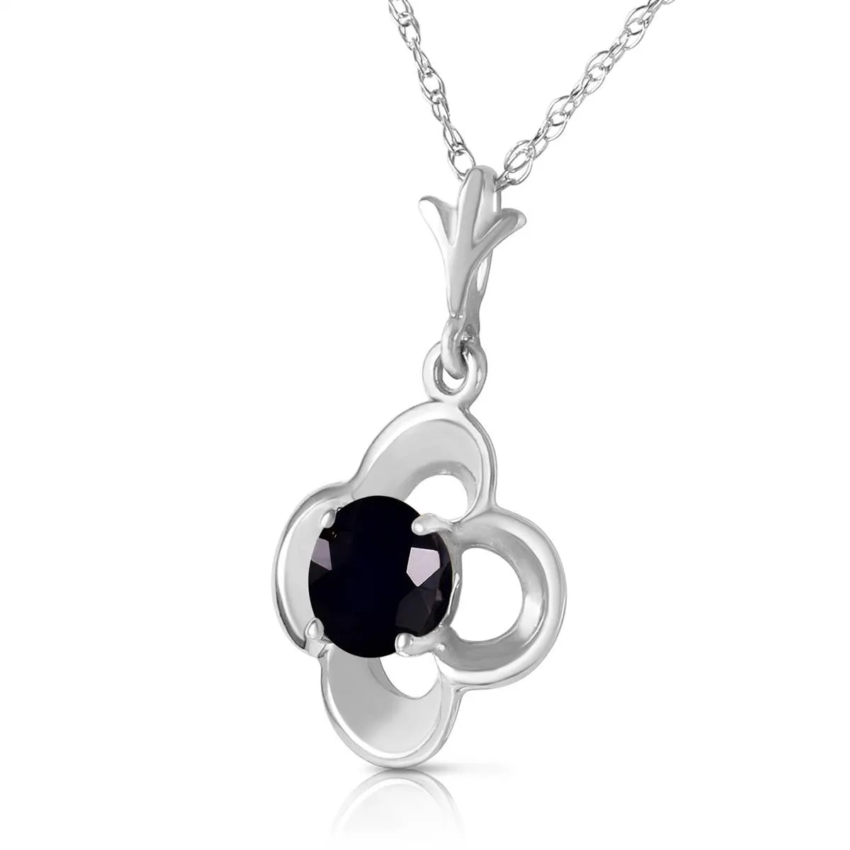 14K Solid White Gold Necklace Natural 0.5 Carat Black Diamond Certified