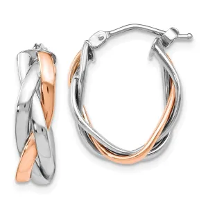 14k Two Tone Gold Hoop Earrings