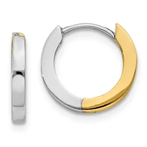 14k Two-tone Polished Hoop Earrings