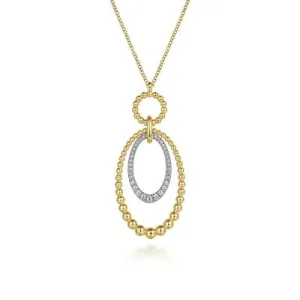 14K White and Yellow Gold 0.24ctw Diamond Necklace