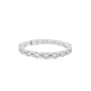 14K White Gold 0.21ct Diamond Half Anniversary Women's Wedding Band