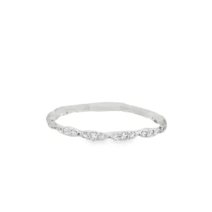 14K White Gold 0.24ct Diamond Stackable Women's Wedding Band