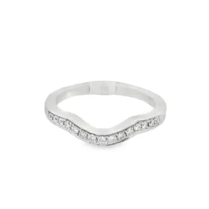 14K White Gold 0.31ct Diamond Curved Women's Wedding Band