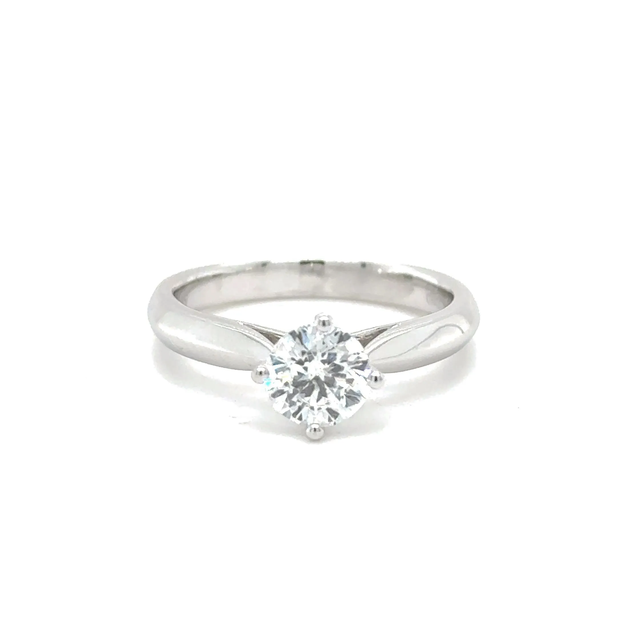 14K White Gold 0.50ct Round Diamond Solitaire Engagement Ring